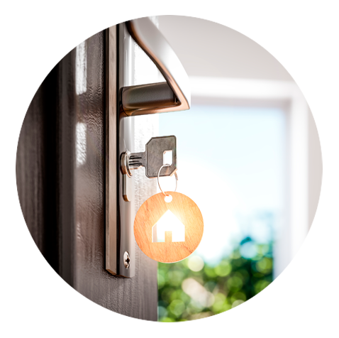 Photo porte avec clé de maison